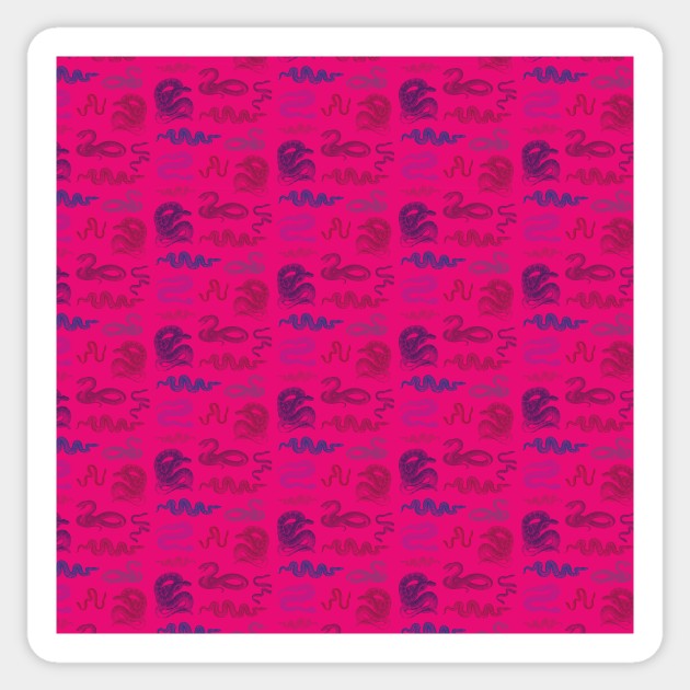 Pink Snake Pattern Sticker by FlashmanBiscuit